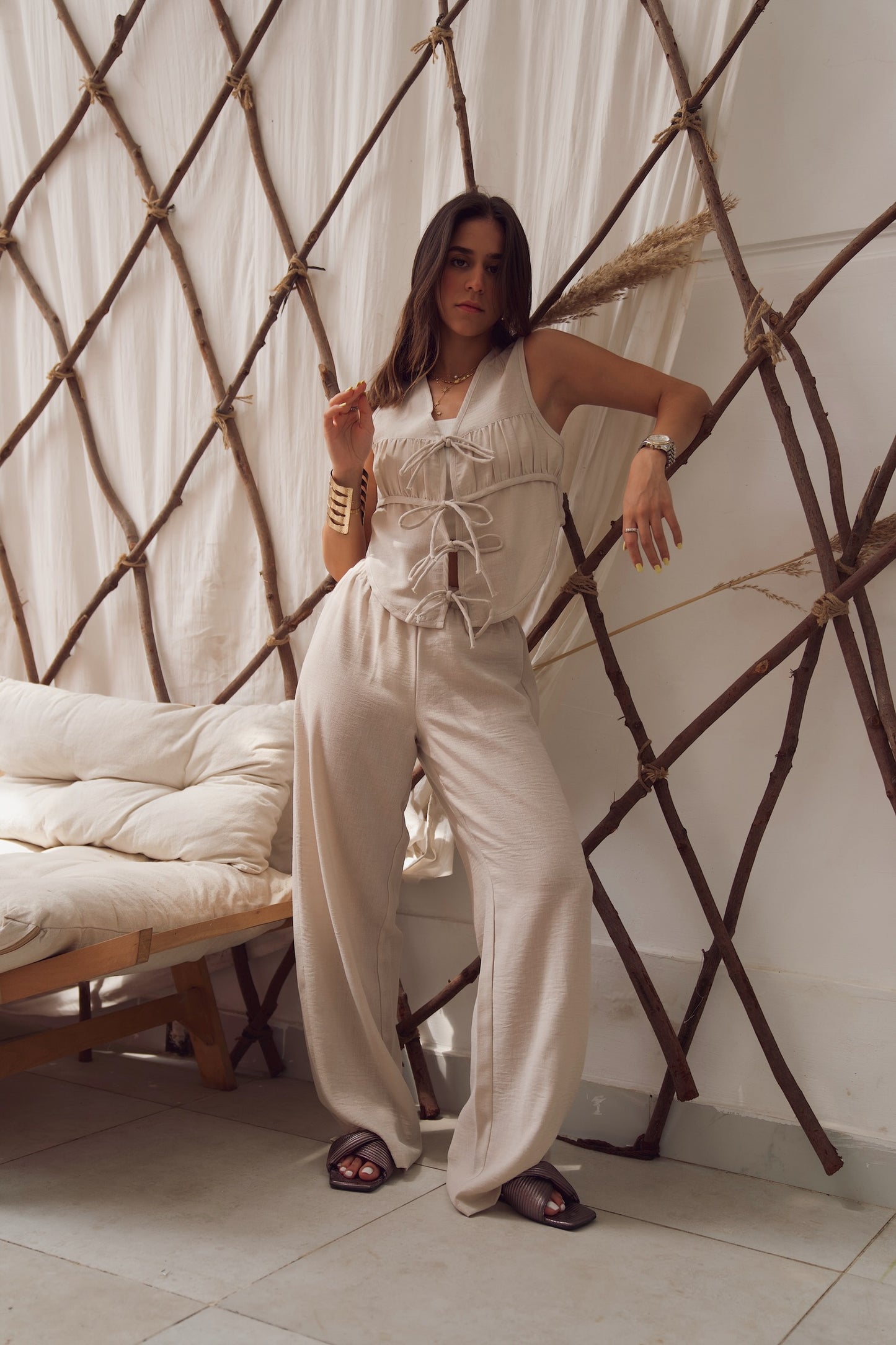 Marbella Pants in Beige