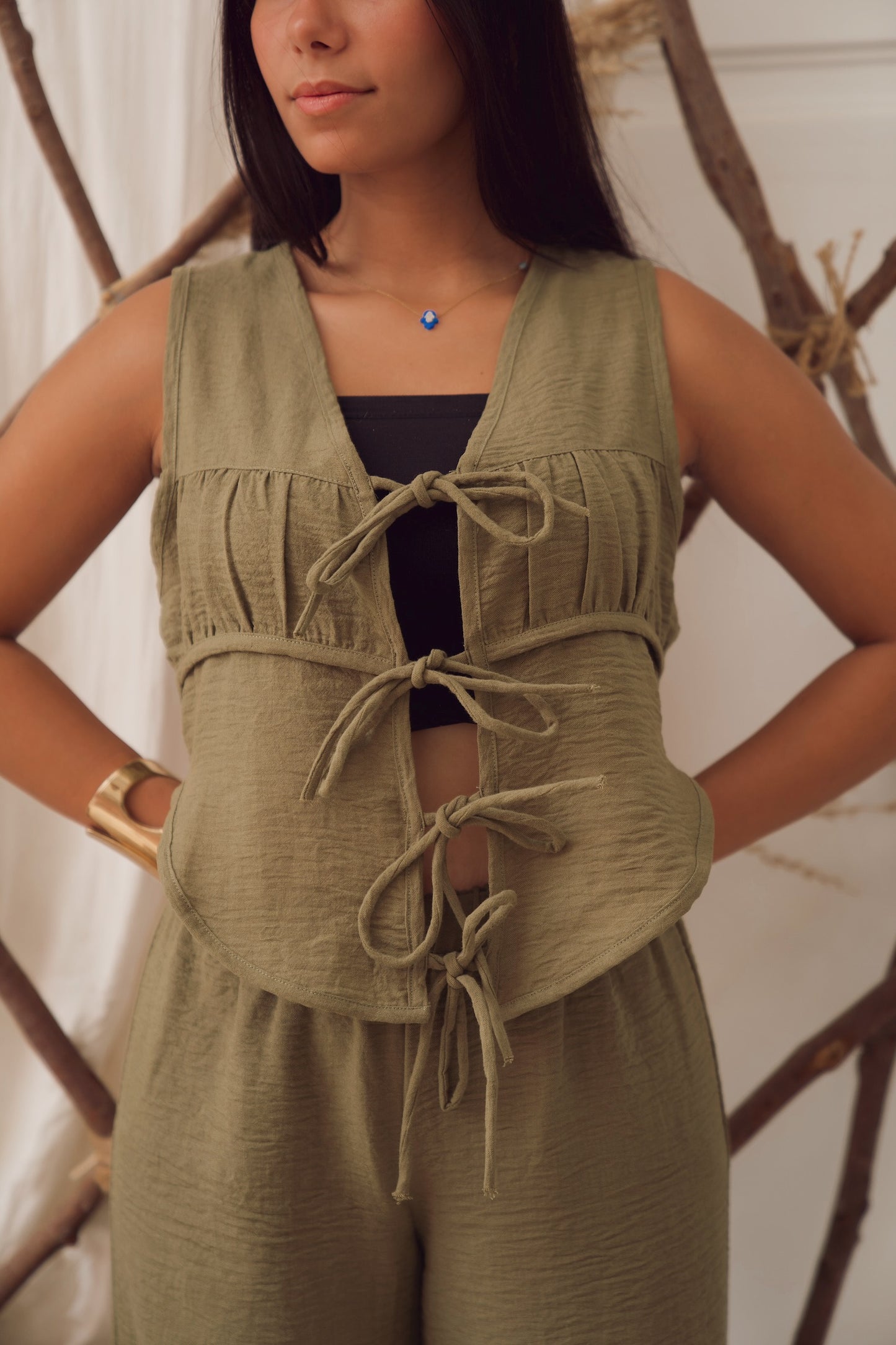 Marbella Top in Olive